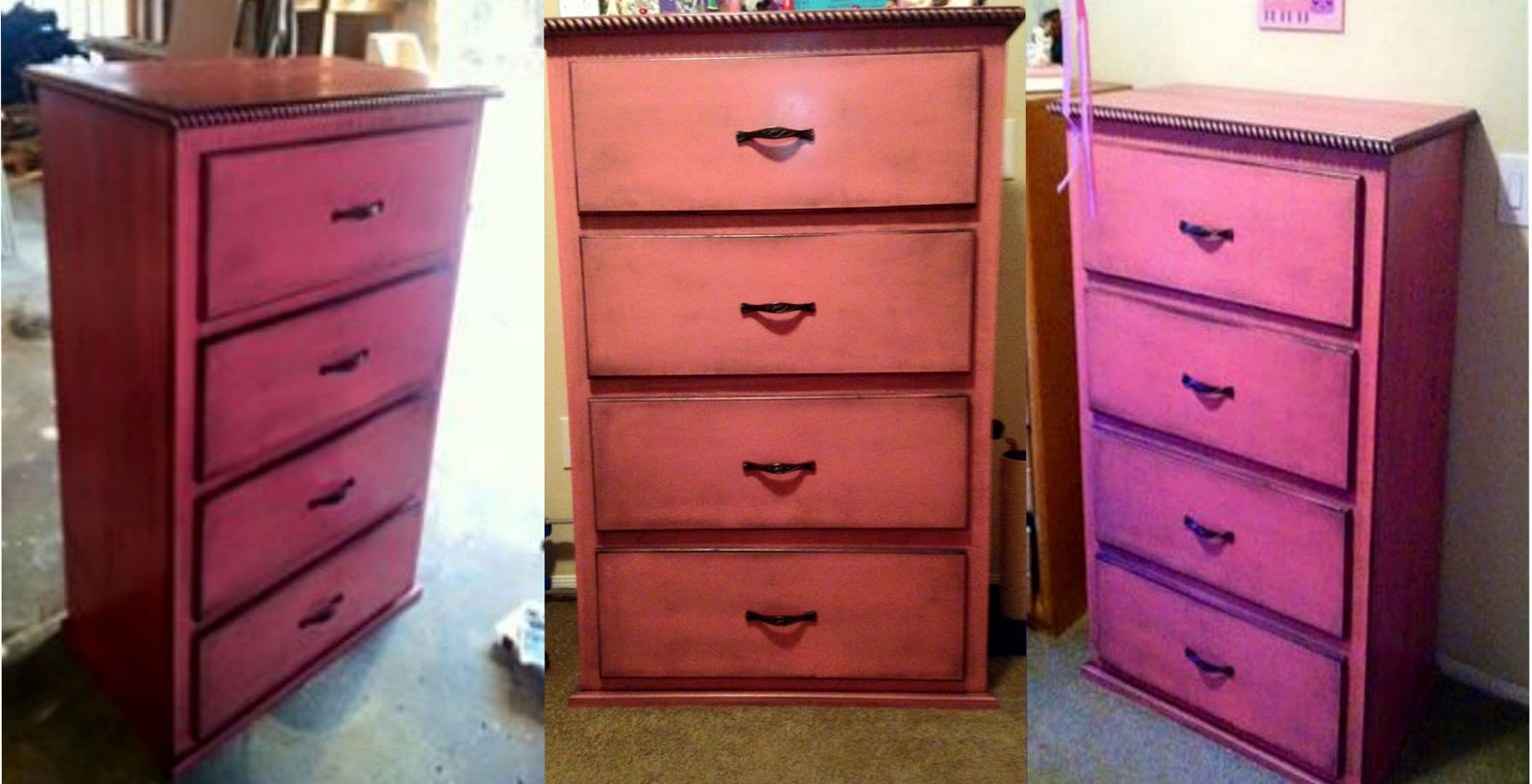 Light is reflecting color. This is a Pink with Black Glaze